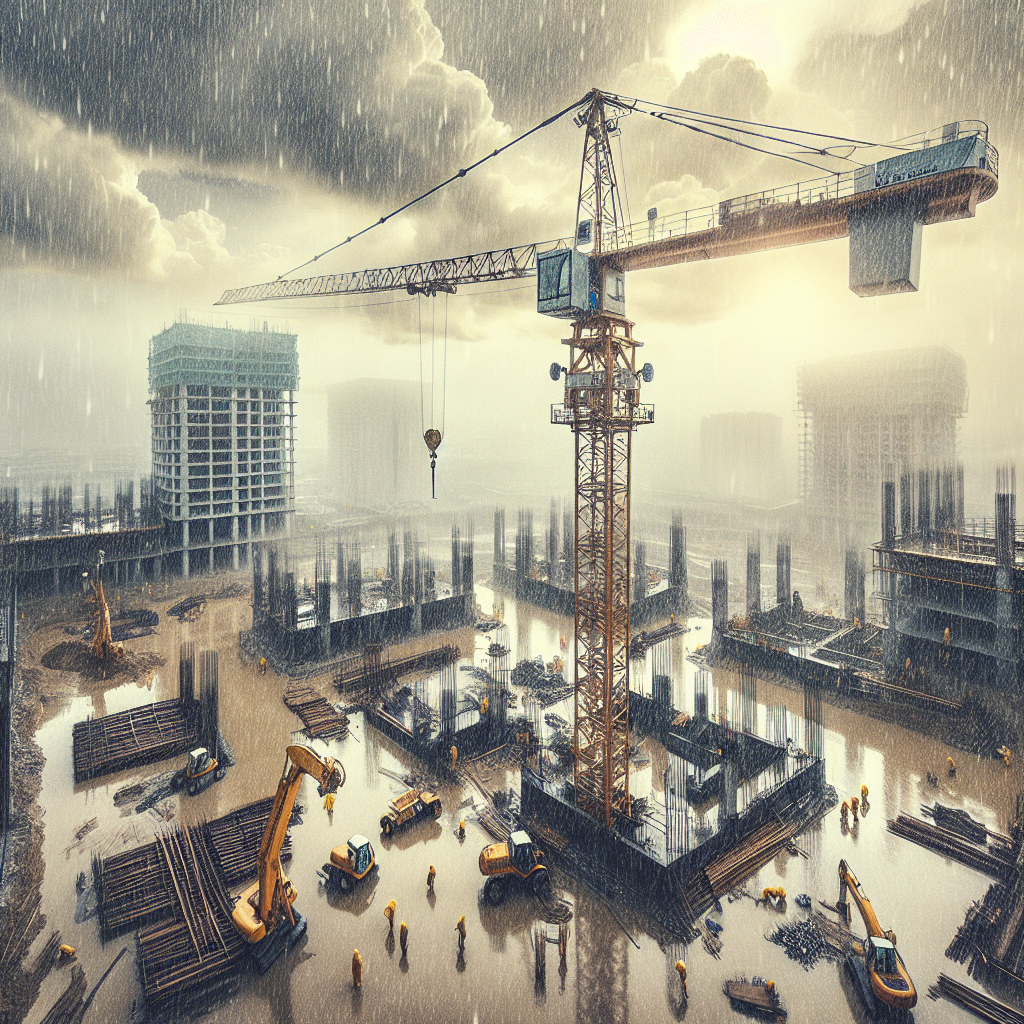 Как проходит работа крана в дождь и плохую погоду