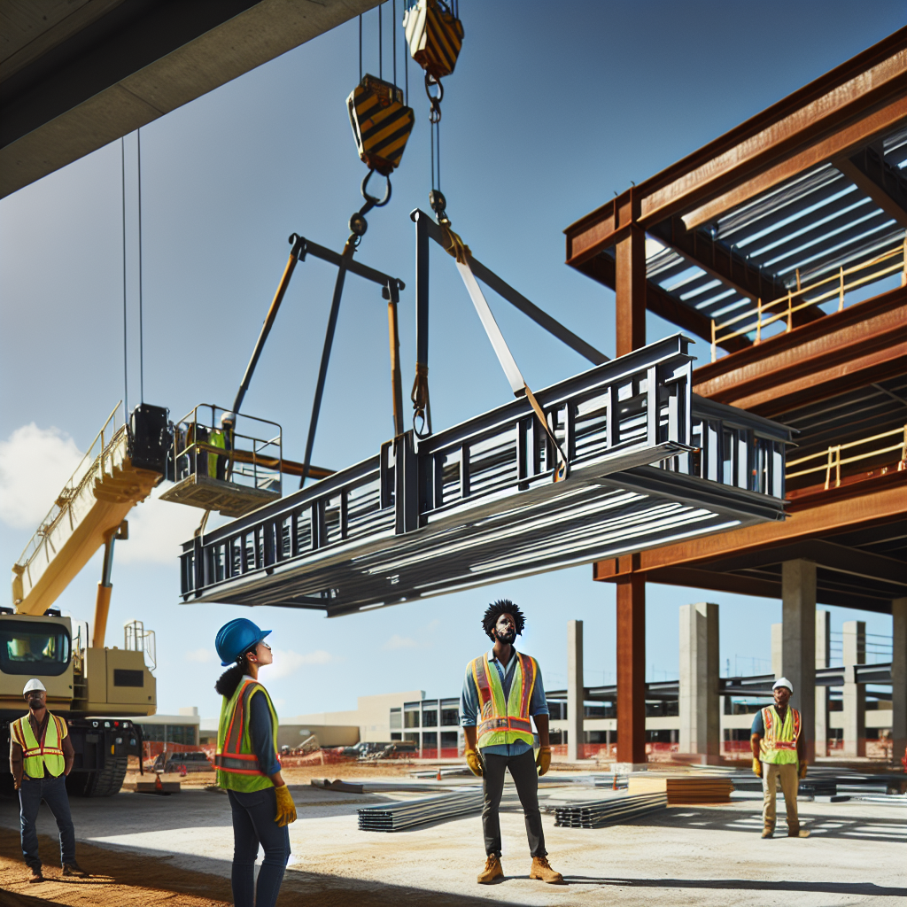 Монтаж каркасных зданий с помощью автокрана